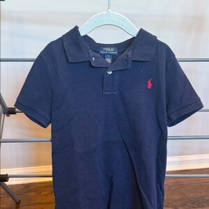 Polo by Ralph Lauren Boys' Navy Short-Sleeve Polo with Red pony
